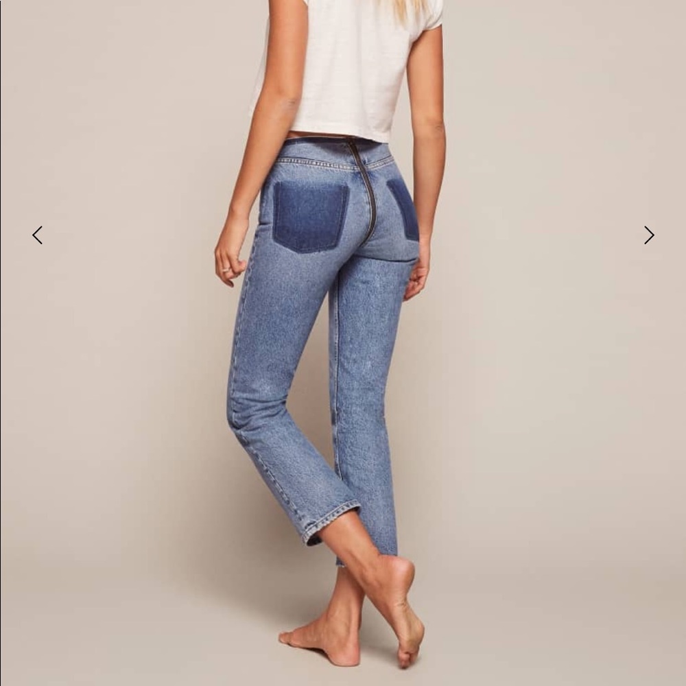 NEW • Reformation • Zip Crop Straight Leg Jeans - Picture 4 of 8